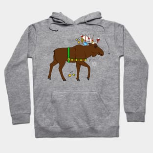 Festive Christmas Holiday Moose Hoodie